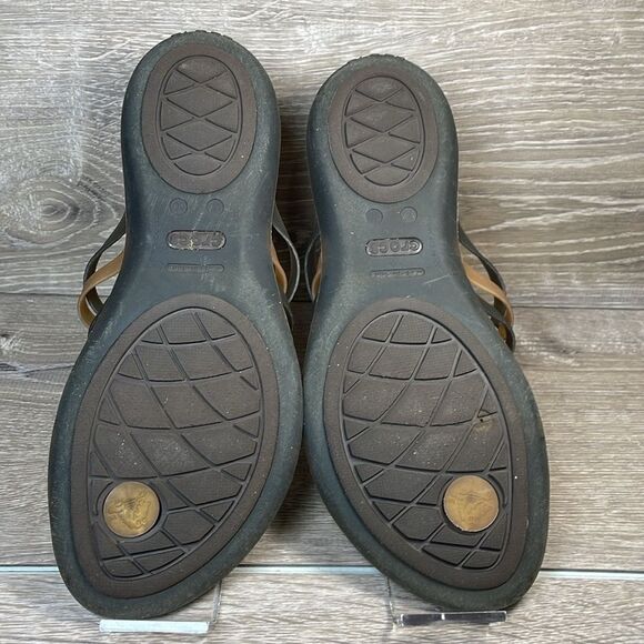 Crocs Huarache Women’s Sz 10 Bronze Brown Jelly Strappy Slip On Flip Flop Sandal - Picture 7 of 10